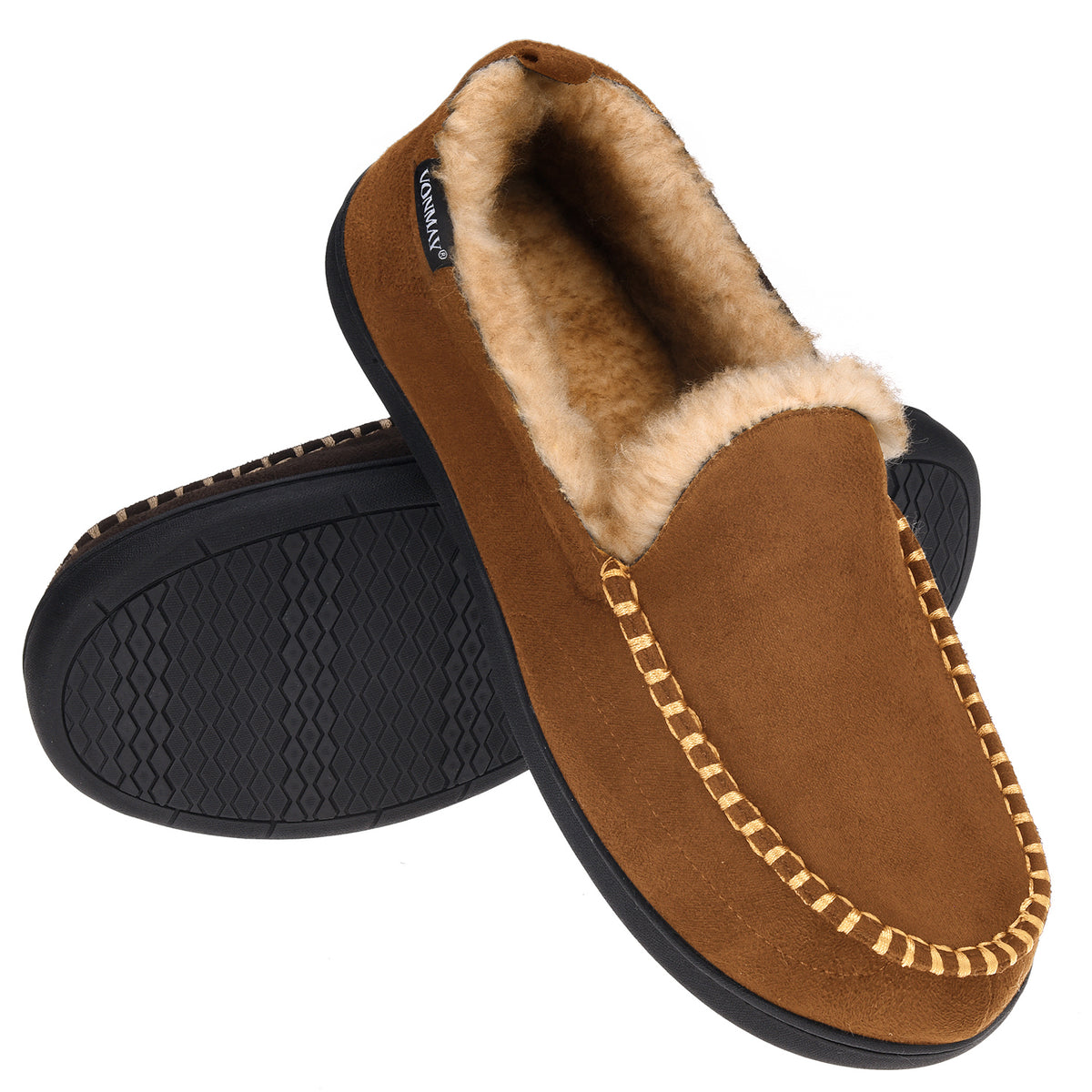 Fuzzy moccasin slippers on sale